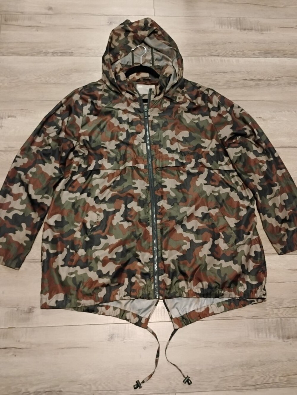 ASOS Camo Anorak Wind-Breaker Mid- Length Jacket Size 20 in Green